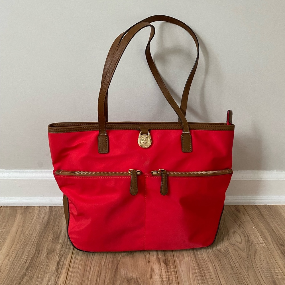Michael Kors Nylon Shoulder Bag Red